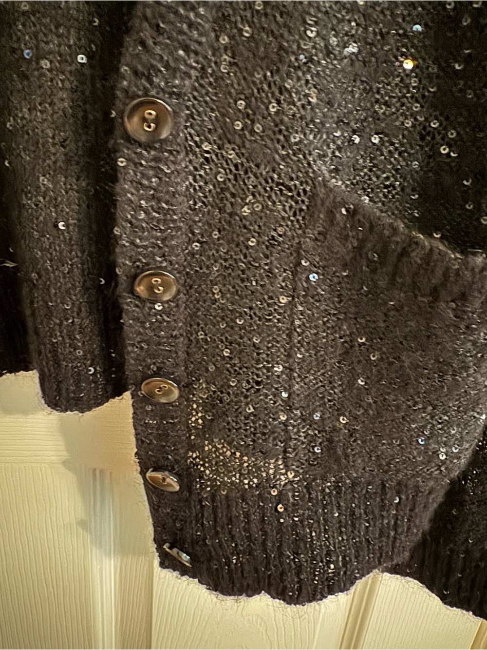 Vintage Victoria's Secret Resort 1991 Moda Intl. Knit Sequined Cardigan - - Picture 8 of 12